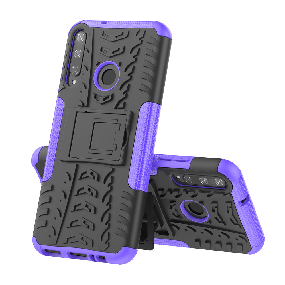 Cool Tyre Style PC + TPU Hybrid Phone Cover with Kickstand for Huawei P40 lite E/Y7p/Honor 9C