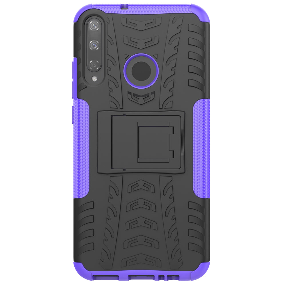 Cool Tyre Style PC + TPU Hybrid Phone Cover with Kickstand for Huawei P40 lite E/Y7p/Honor 9C