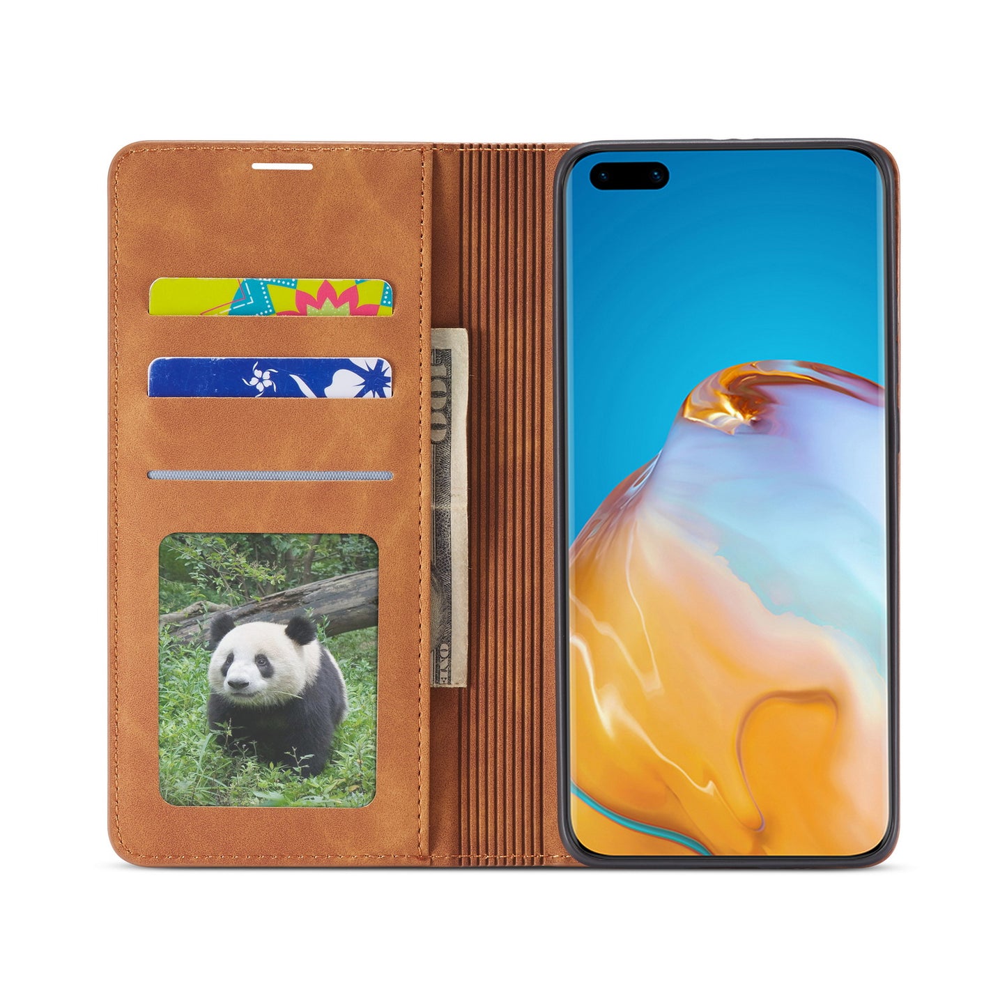 FORWENW Fantasy Series Silky Touch Leather Wallet Case for Huawei P40 Pro