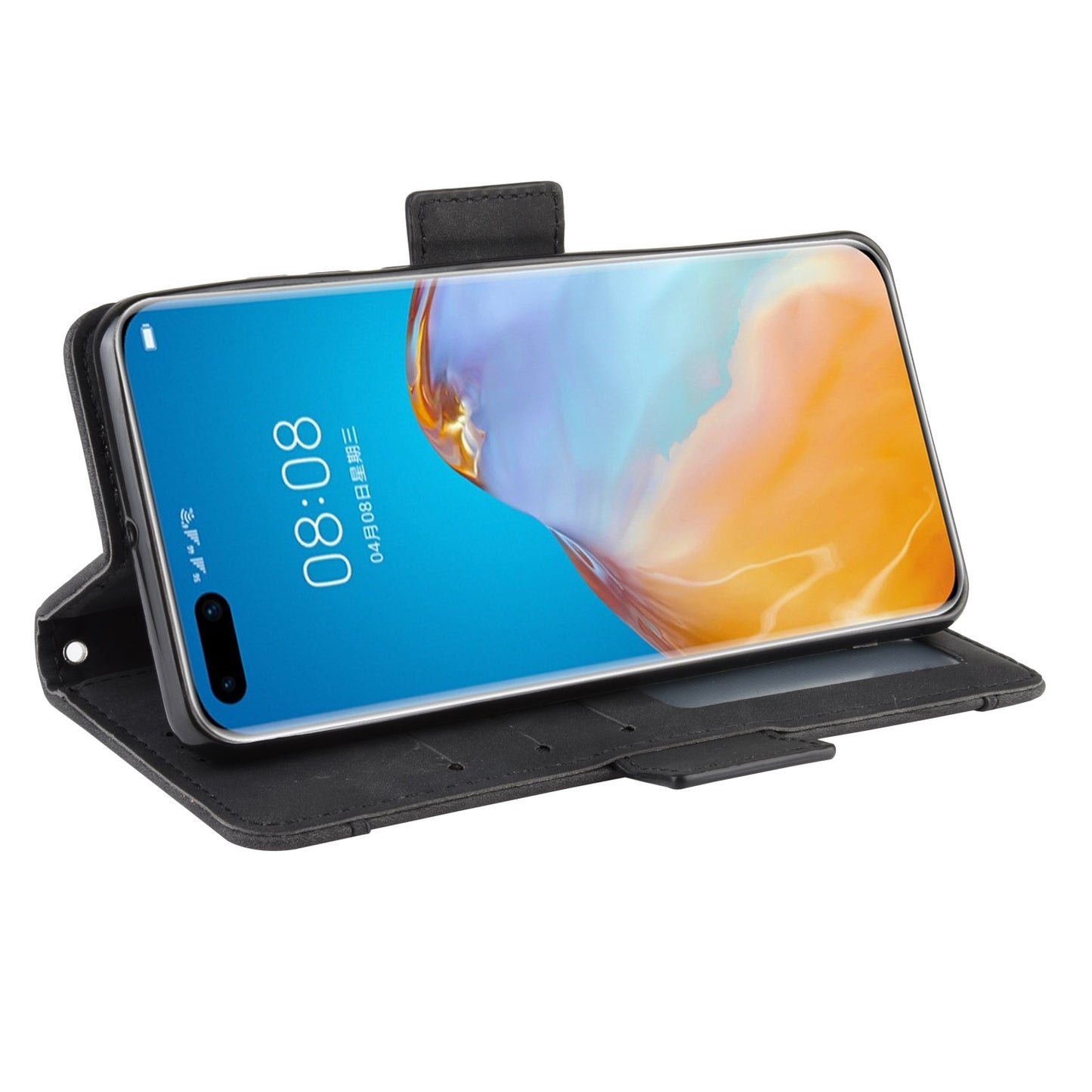 Multiple Card Slots Leather Wallet Stand Shell for Huawei P40 Pro