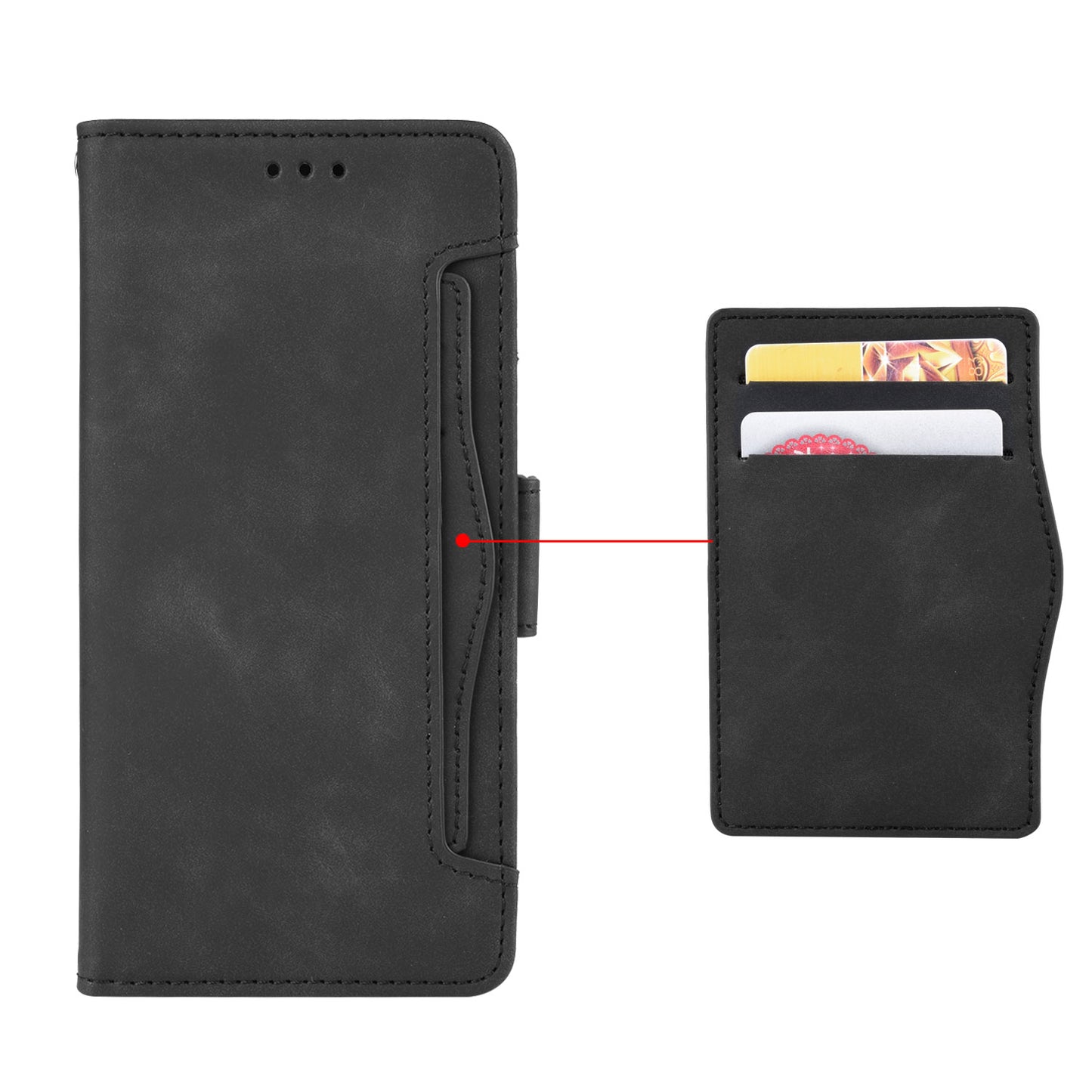 Multiple Card Slots Leather Wallet Stand Shell for Huawei P40 Pro
