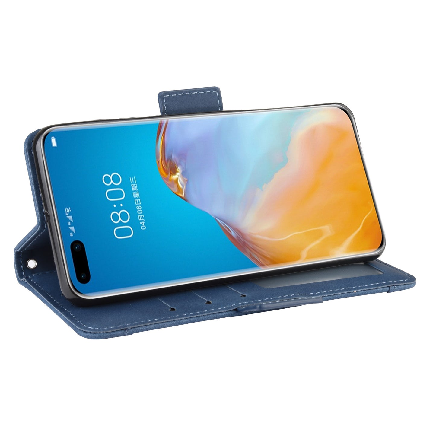 Multiple Card Slots Leather Wallet Stand Shell for Huawei P40 Pro