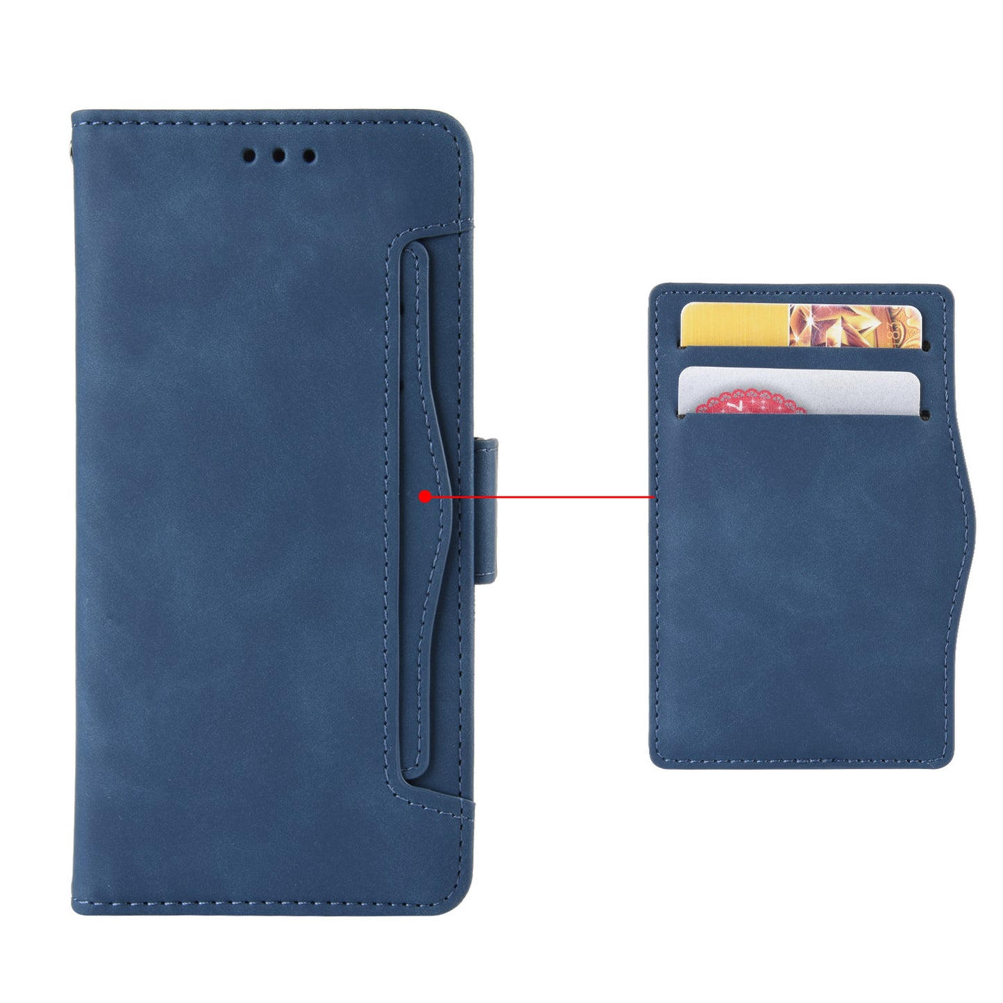 Multiple Card Slots Leather Wallet Stand Shell for Huawei P40 Pro