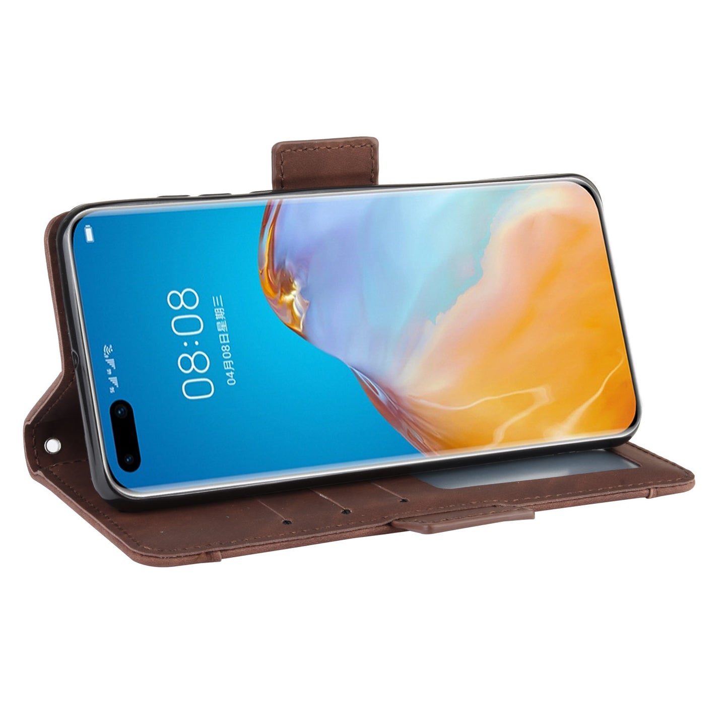 Multiple Card Slots Leather Wallet Stand Shell for Huawei P40 Pro