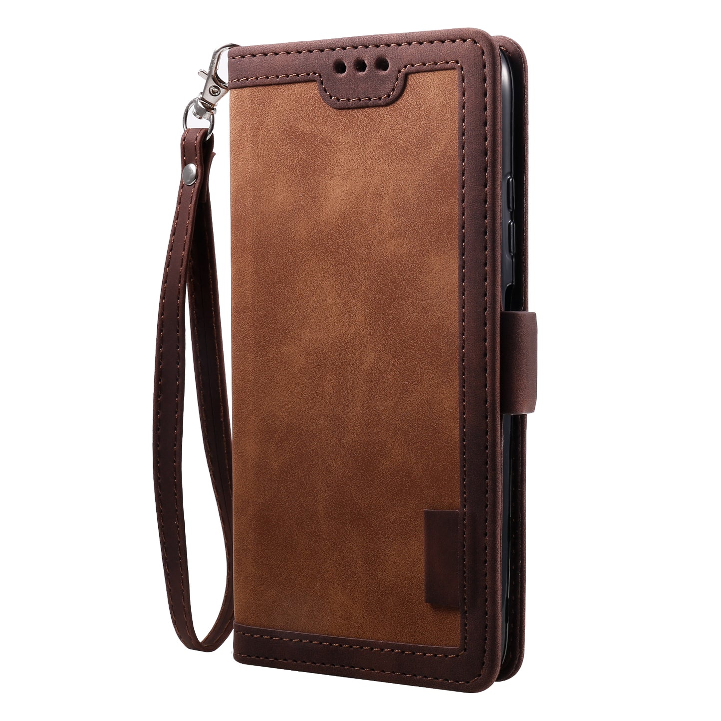 Retro Style Splicing Leather Wallet Cover Stand Phone Case for Huawei P40 lite/nova 6 SE/Nova 7i