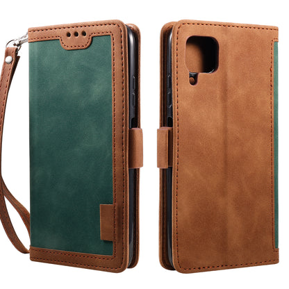 Retro Style Splicing Leather Wallet Cover Stand Phone Case for Huawei P40 lite/nova 6 SE/Nova 7i