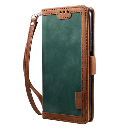 Retro Style Splicing Leather Wallet Cover Stand Phone Case for Huawei P40 lite/nova 6 SE/Nova 7i