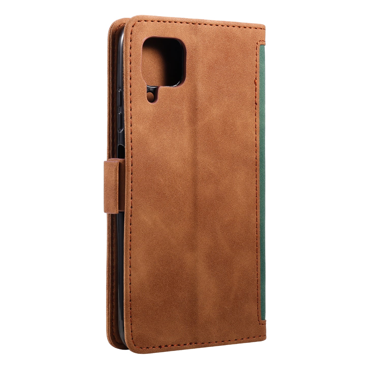 Retro Style Splicing Leather Wallet Cover Stand Phone Case for Huawei P40 lite/nova 6 SE/Nova 7i