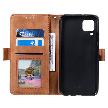 Retro Style Splicing Leather Wallet Cover Stand Phone Case for Huawei P40 lite/nova 6 SE/Nova 7i