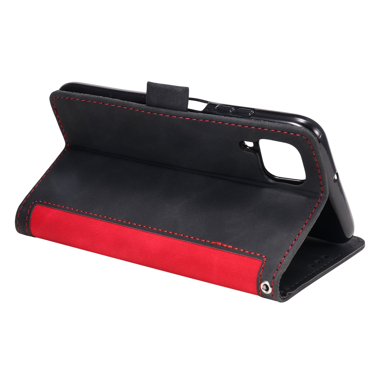 Retro Style Splicing Leather Wallet Cover Stand Phone Case for Huawei P40 lite/nova 6 SE/Nova 7i