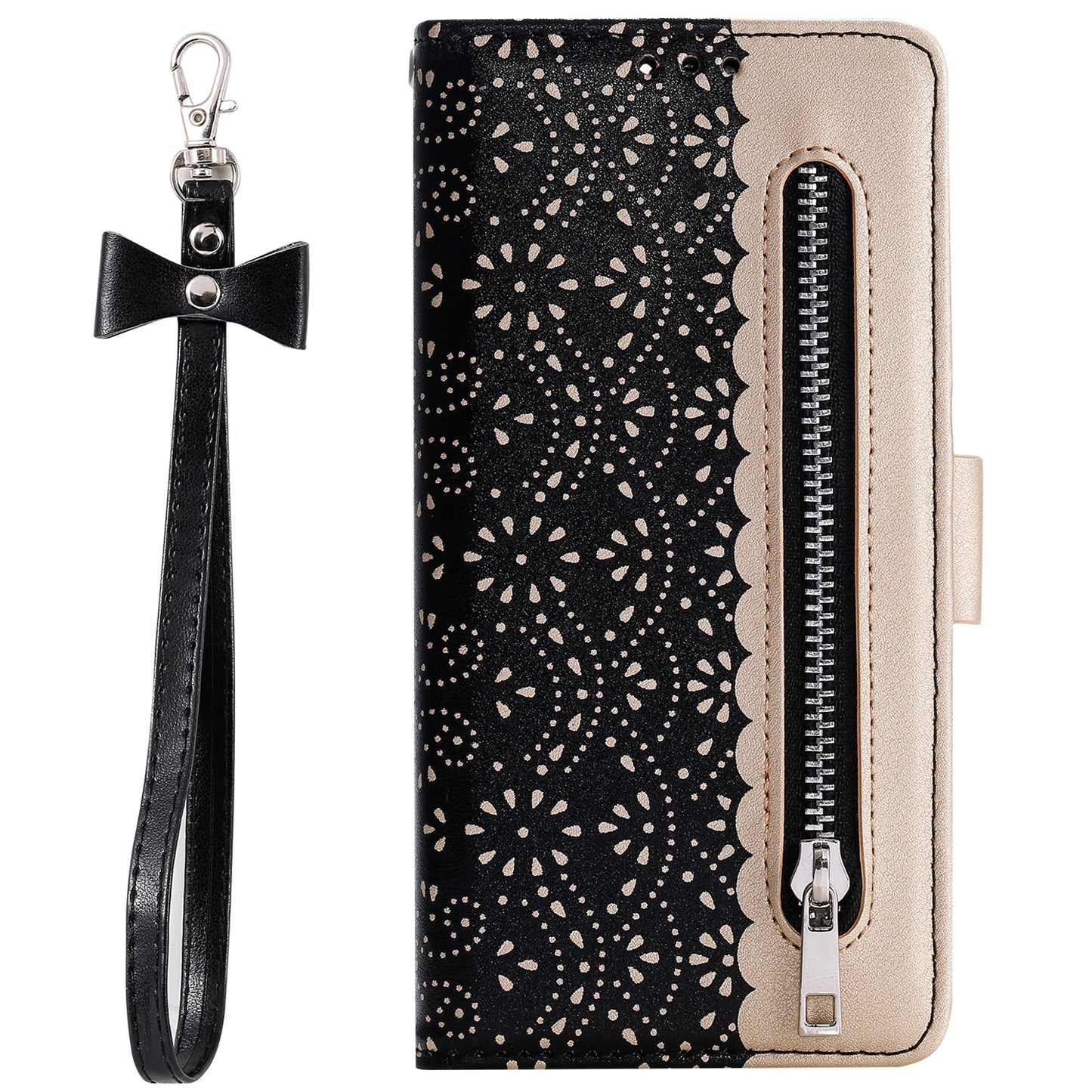 Lace Flower Zipper Pocket Leather Case for Huawei P40 Pro