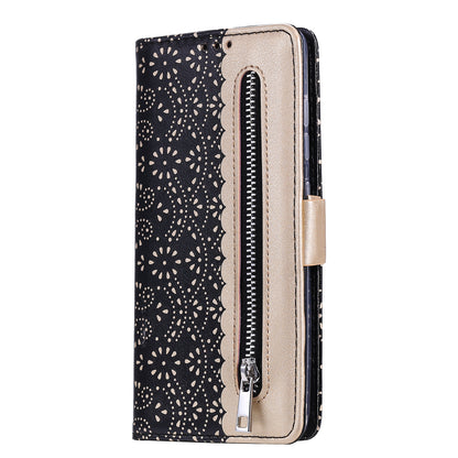 Lace Flower Zipper Pocket Leather Case for Huawei P40 Pro