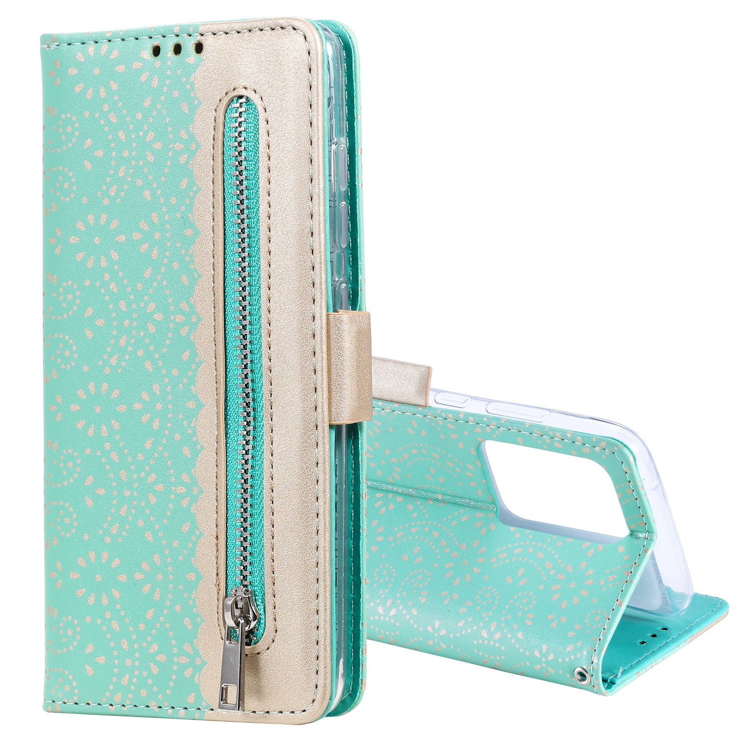 Lace Flower Zipper Pocket Leather Case for Huawei P40 Pro