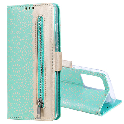 Lace Flower Zipper Pocket Leather Case for Huawei P40 Pro