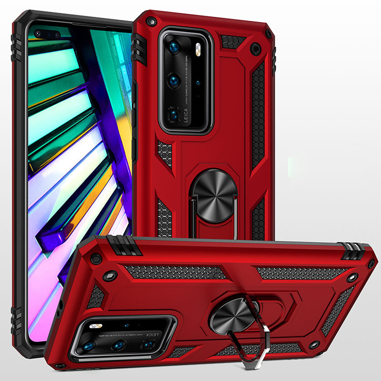 Ring Kickstand Armor Case PC TPU Combo Mobile Shell for Huawei P40 Pro