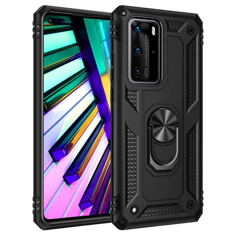 Ring Kickstand Armor Case PC TPU Combo Mobile Shell for Huawei P40 Pro