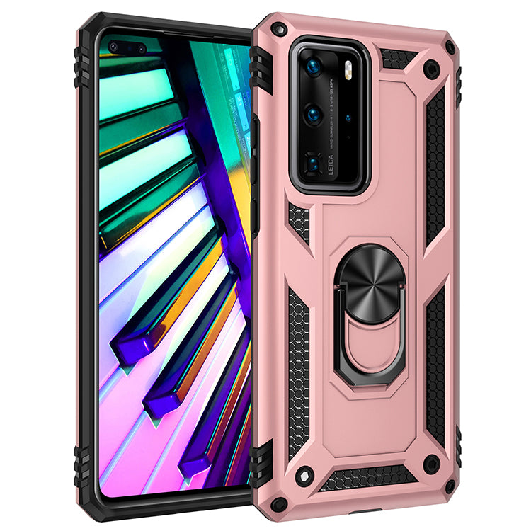 Ring Kickstand Armor Case PC TPU Combo Mobile Shell for Huawei P40 Pro