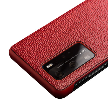QIALINO View Window Cowhide Leather Shell for Huawei P40 Pro