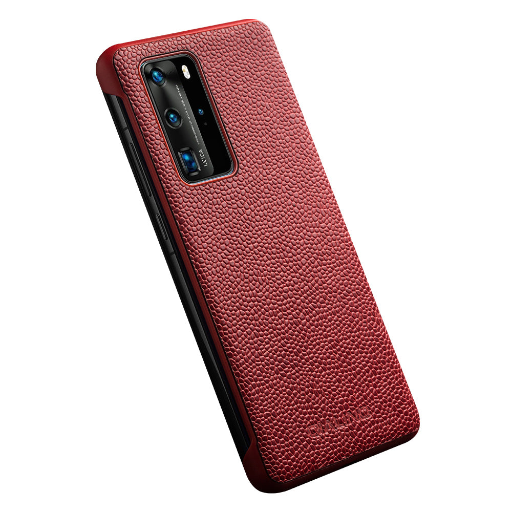 QIALINO View Window Cowhide Leather Shell for Huawei P40 Pro