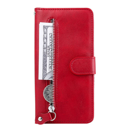 Zipper Pocket Leather Wallet Case for Honor 9A