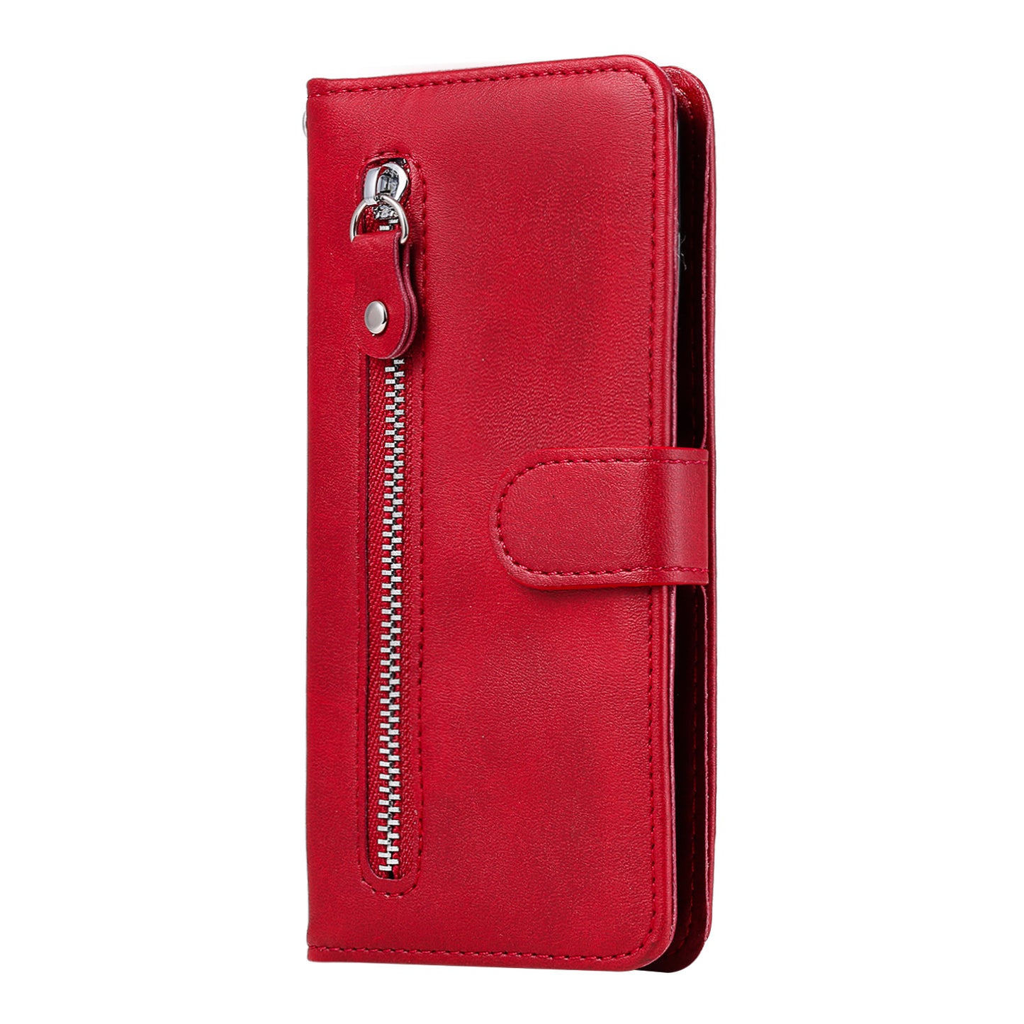 Zipper Pocket Leather Wallet Case for Honor 9A