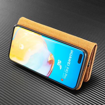 DG.MING Detachable 2-in-1 Split Leather Wallet Shell + PC Back Case for Huawei P40 Pro