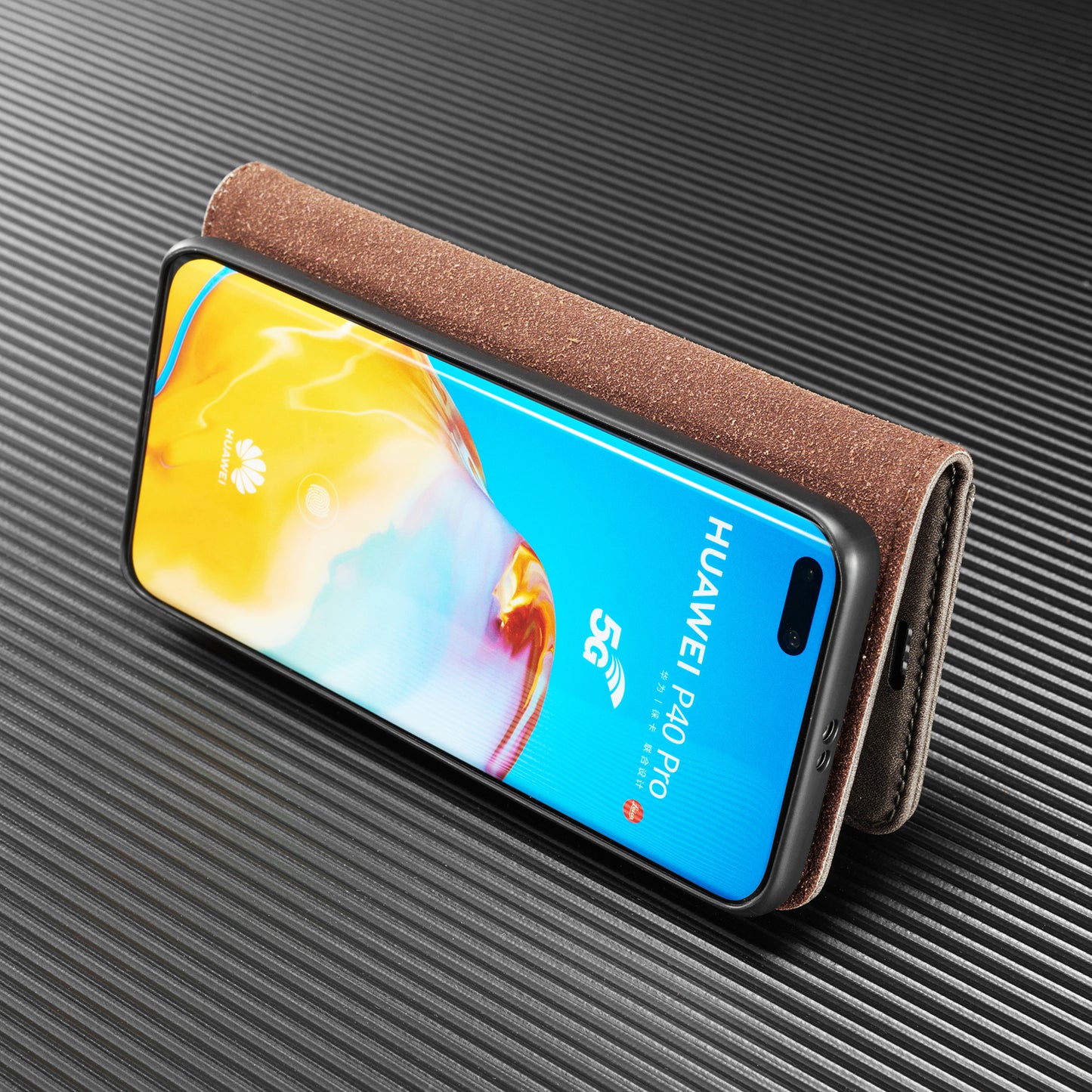 DG.MING Detachable 2-in-1 Split Leather Wallet Shell + PC Back Case for Huawei P40 Pro