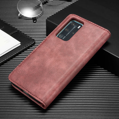DG.MING Detachable 2-in-1 Split Leather Wallet Shell + PC Back Case for Huawei P40 Pro