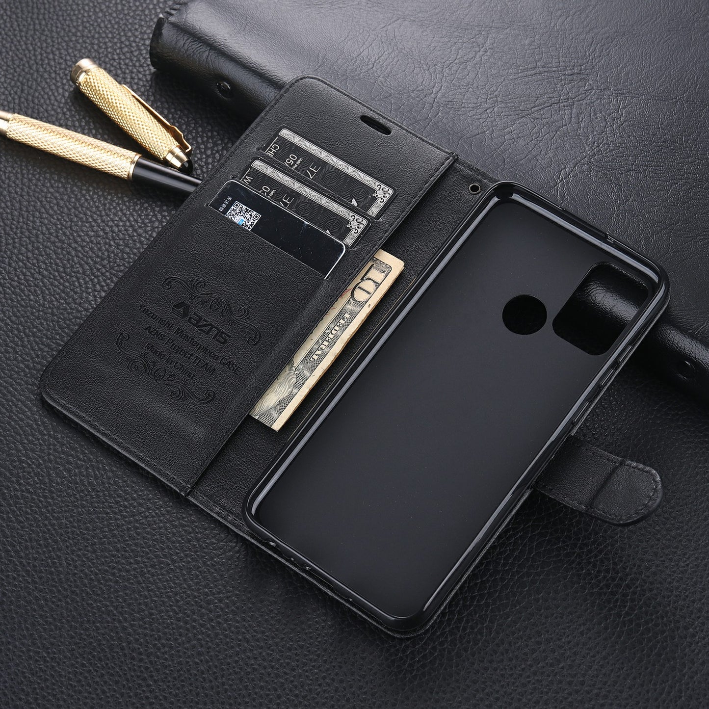 AZNS Leather Wallet with Stand Case for Honor 9A
