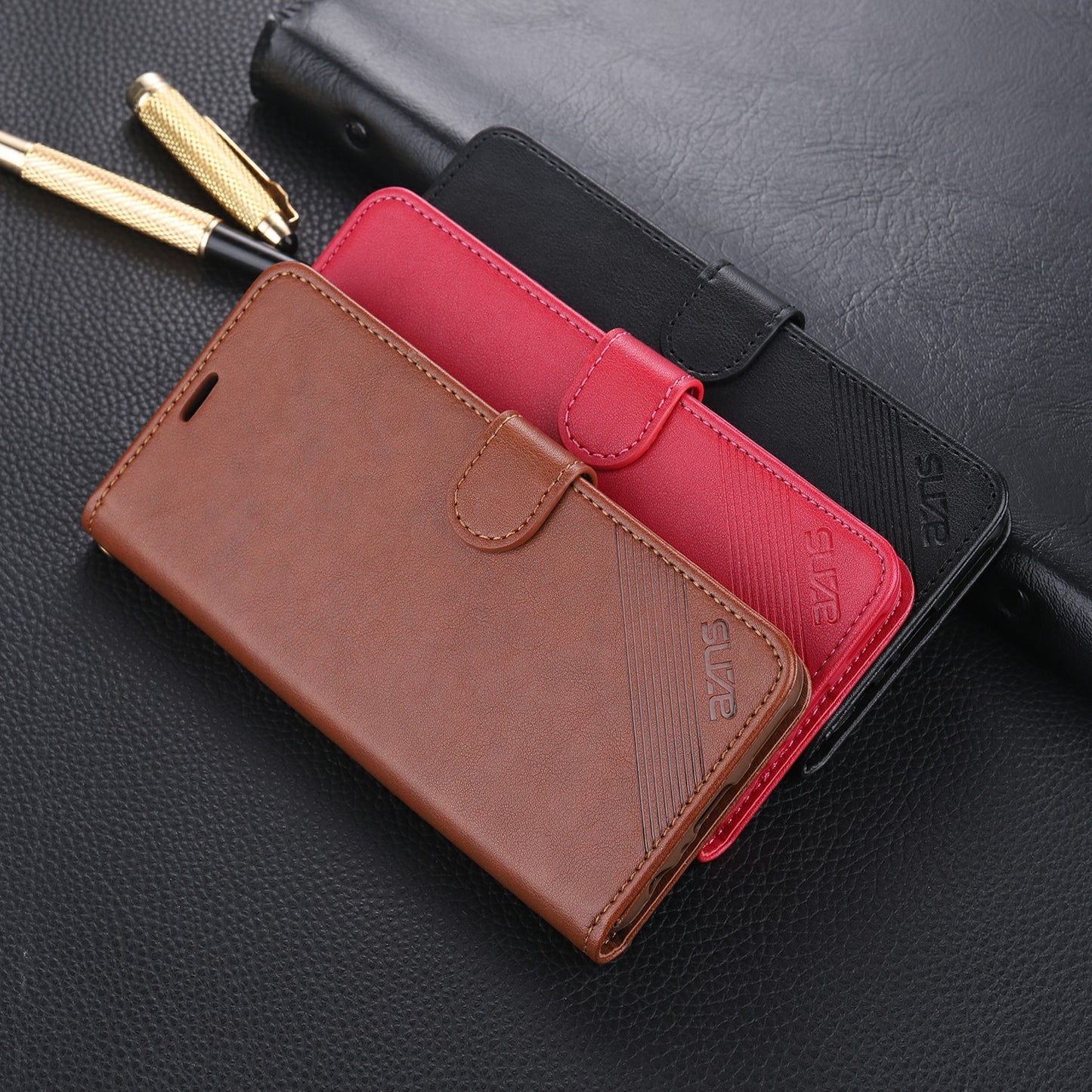 AZNS Leather Wallet with Stand Case for Honor 9A