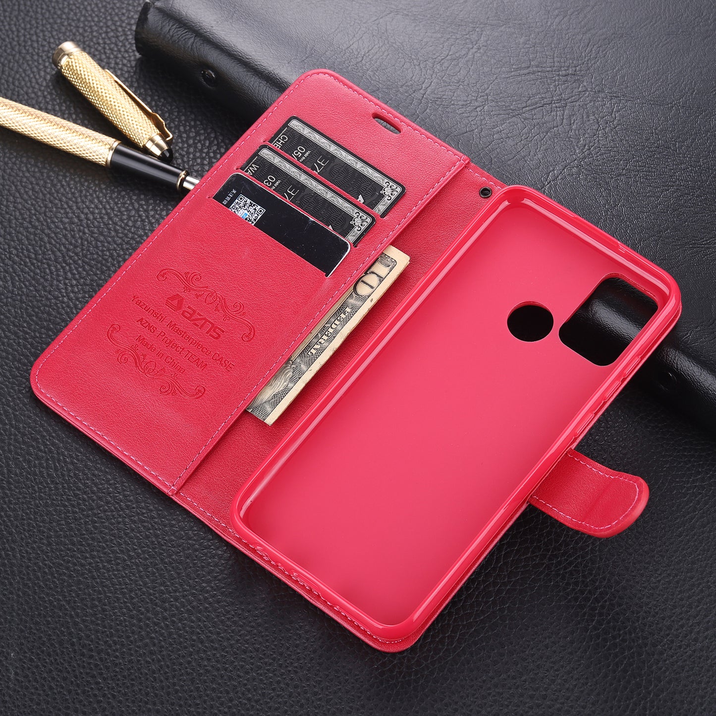 AZNS Leather Wallet with Stand Case for Honor 9A