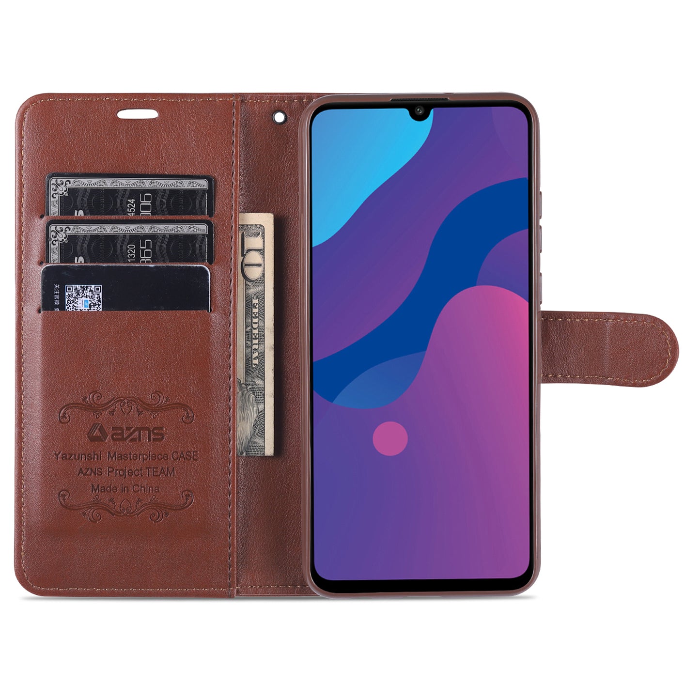 AZNS Leather Wallet with Stand Case for Honor 9A