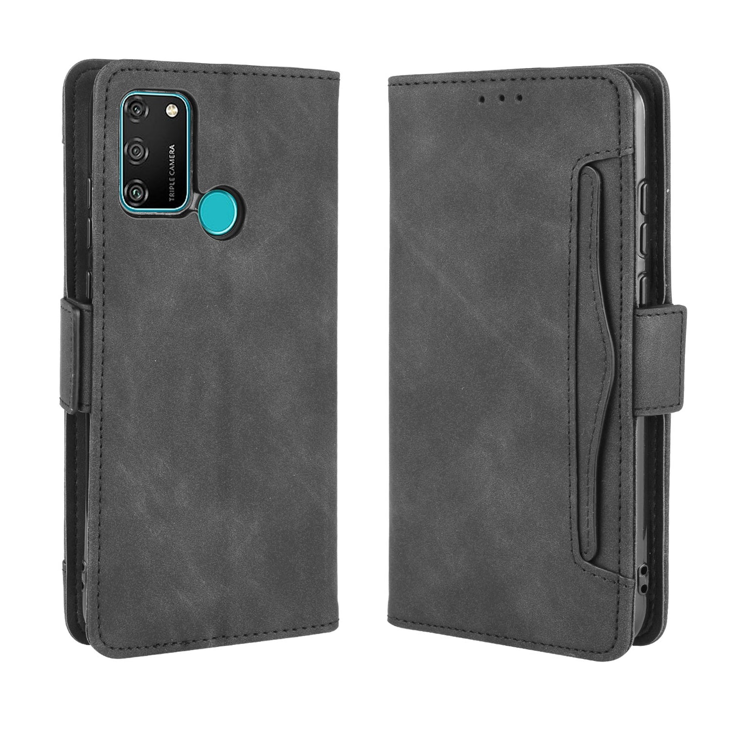 Magnetic PU Leather Shell with Multiple Card Slots for Honor Play 9A/Honor 9A