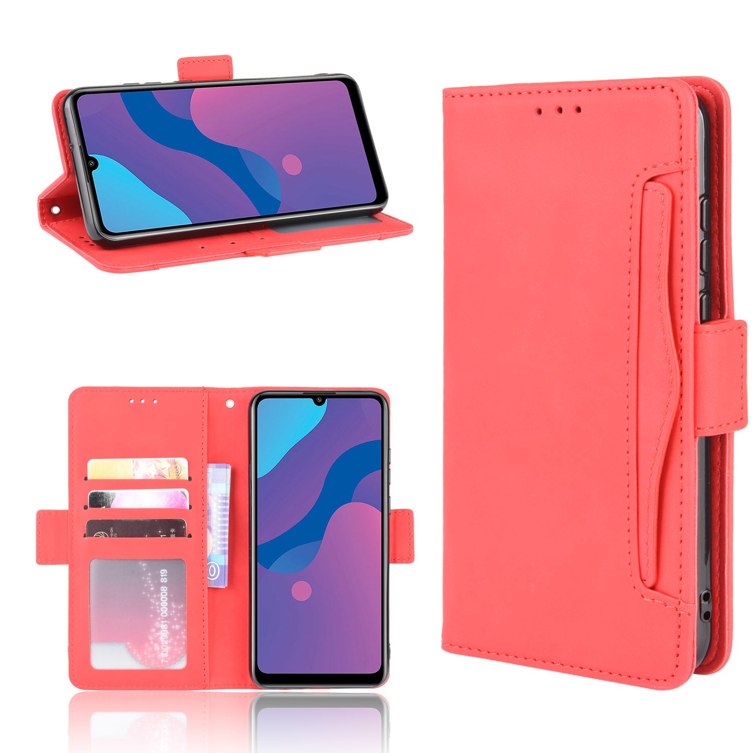 Magnetic PU Leather Shell with Multiple Card Slots for Honor Play 9A/Honor 9A