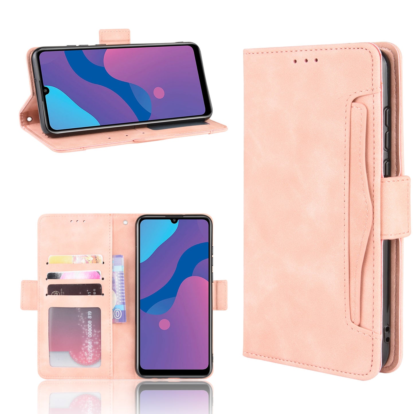 Magnetic PU Leather Shell with Multiple Card Slots for Honor Play 9A/Honor 9A