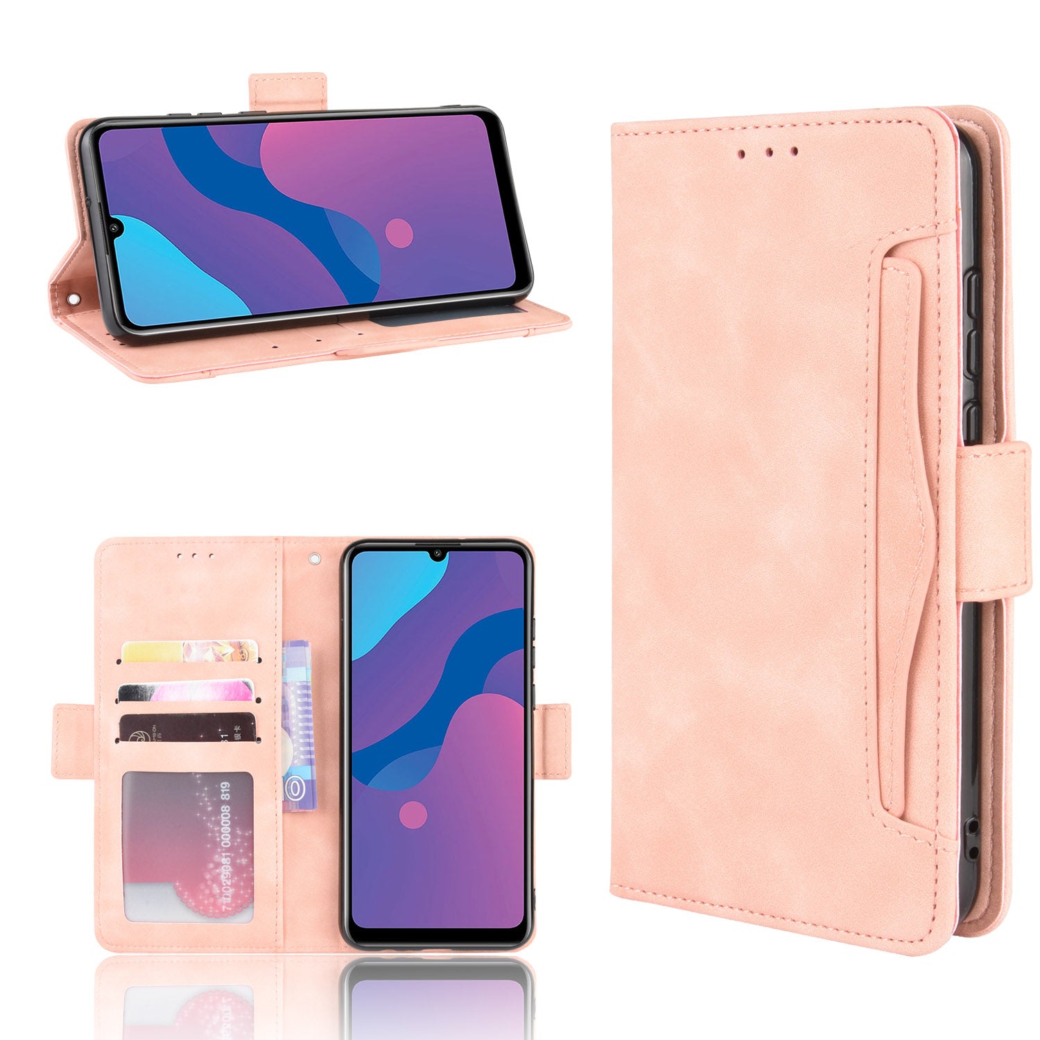 Magnetic PU Leather Shell with Multiple Card Slots for Honor Play 9A/Honor 9A