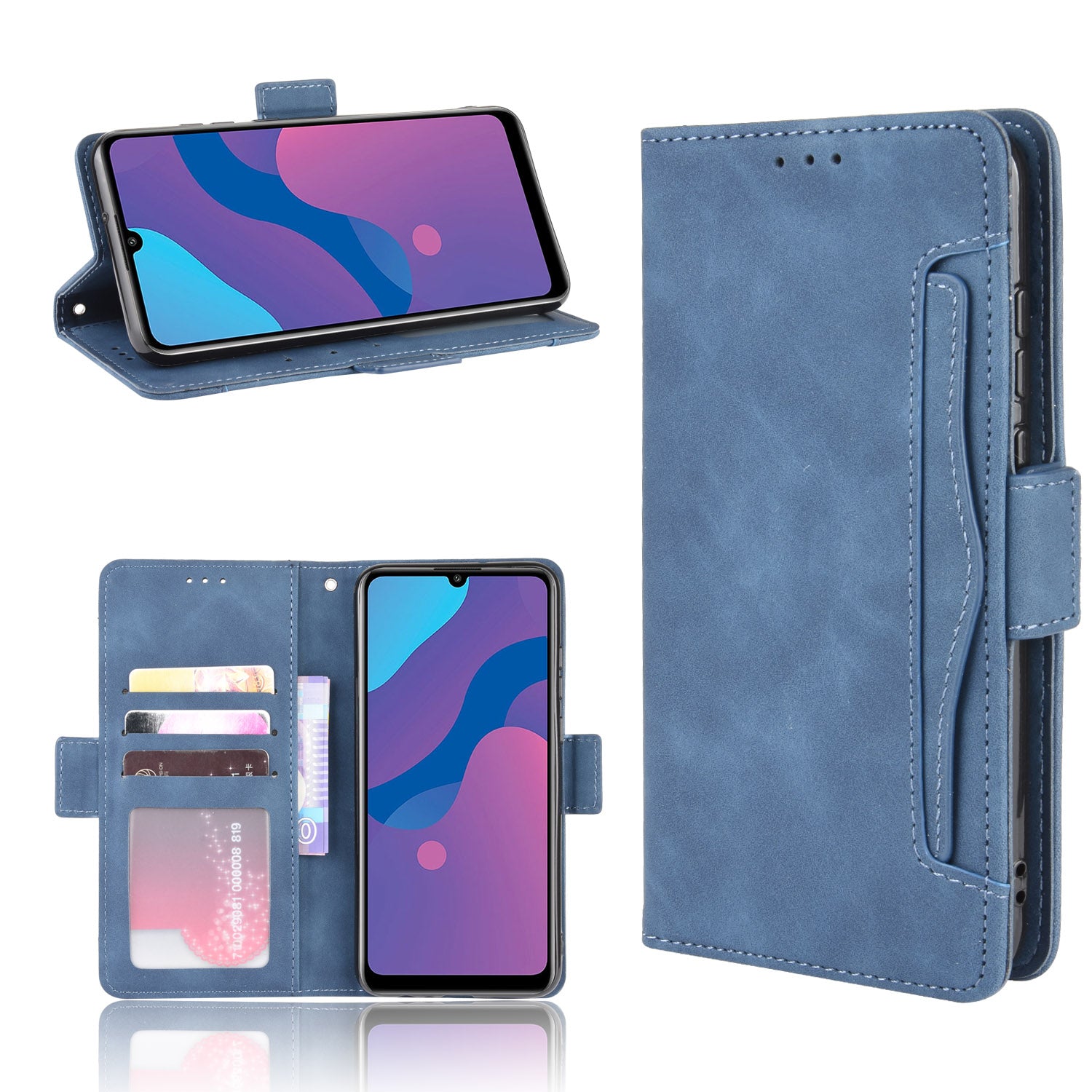 Magnetic PU Leather Shell with Multiple Card Slots for Honor Play 9A/Honor 9A