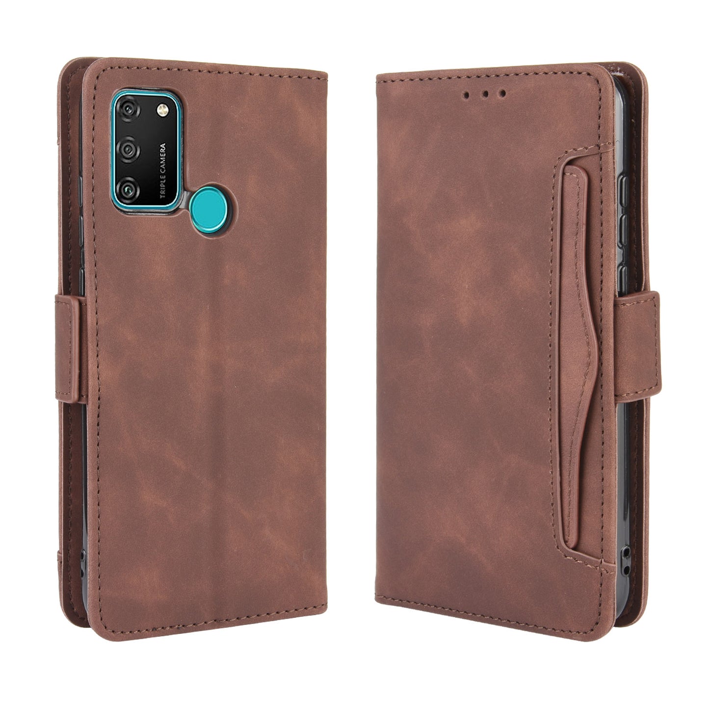 Magnetic PU Leather Shell with Multiple Card Slots for Honor Play 9A/Honor 9A