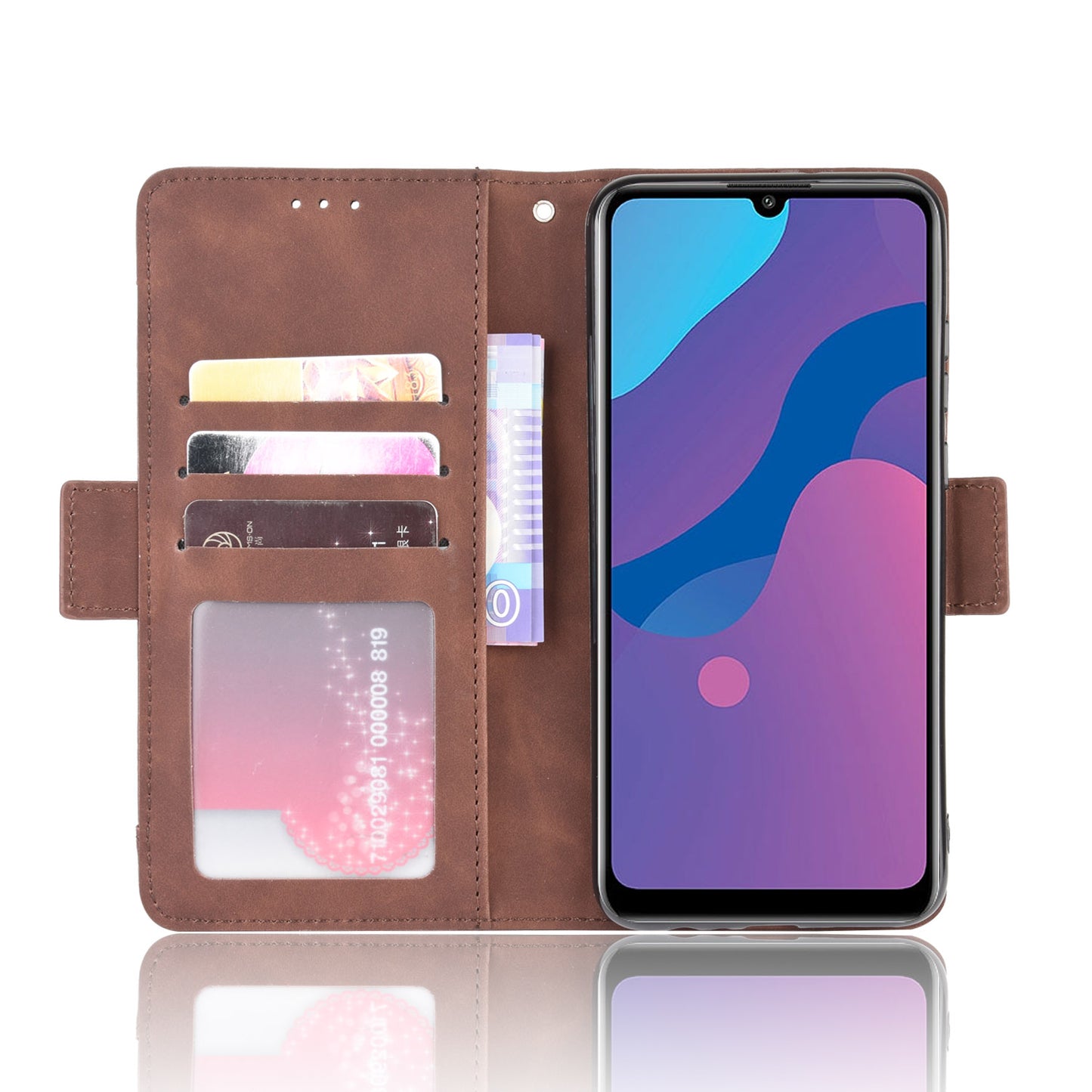 Magnetic PU Leather Shell with Multiple Card Slots for Honor Play 9A/Honor 9A