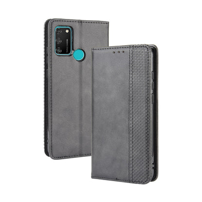 Vintage Style Leather Wallet Stand Phone Shell for Honor 9A/Play 9A