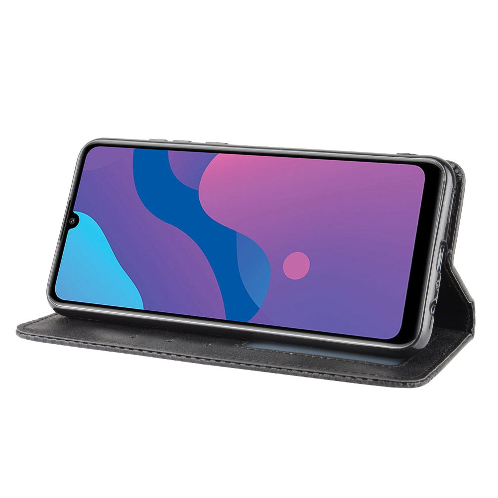 Vintage Style Leather Wallet Stand Phone Shell for Honor 9A/Play 9A