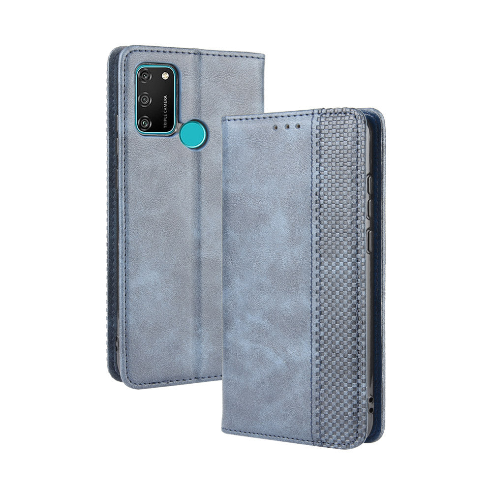 Vintage Style Leather Wallet Stand Phone Shell for Honor 9A/Play 9A