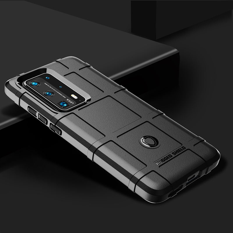 Rugged Square Grid Texture Thicken Anti-shock TPU Case for Huawei P40 Pro+