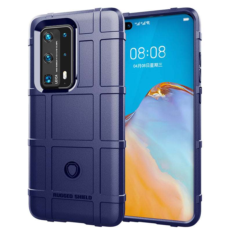 Rugged Square Grid Texture Thicken Anti-shock TPU Case for Huawei P40 Pro+