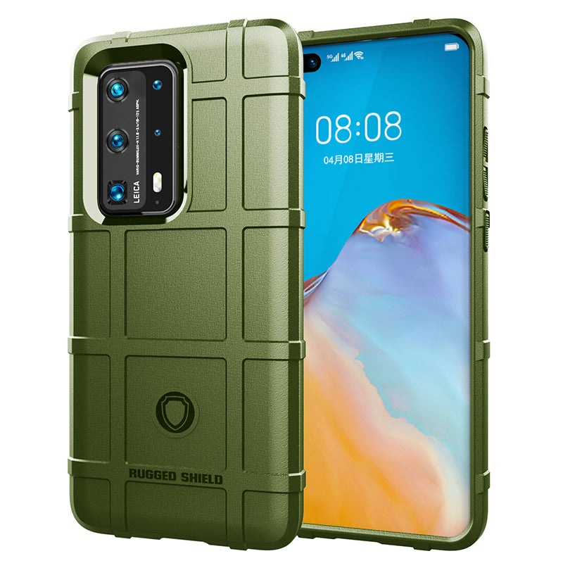 Rugged Square Grid Texture Thicken Anti-shock TPU Case for Huawei P40 Pro+