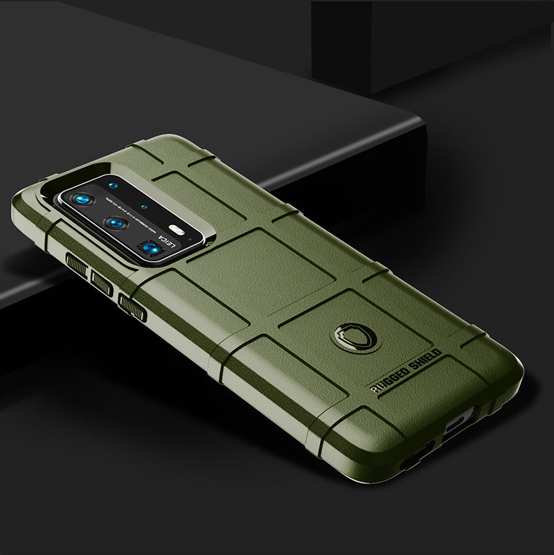 Rugged Square Grid Texture Thicken Anti-shock TPU Case for Huawei P40 Pro+