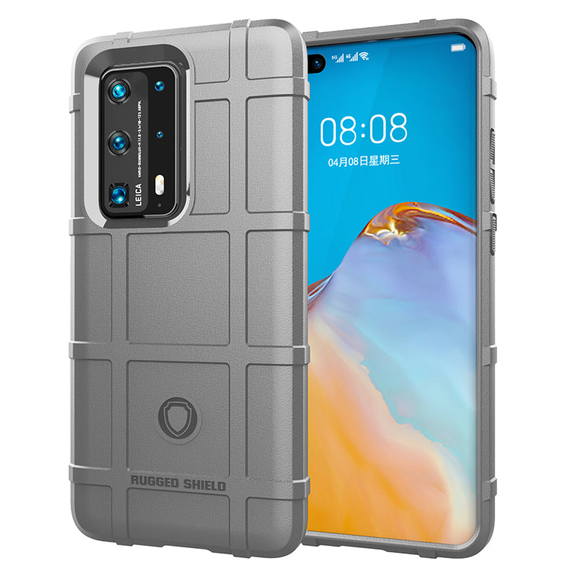 Rugged Square Grid Texture Thicken Anti-shock TPU Case for Huawei P40 Pro+