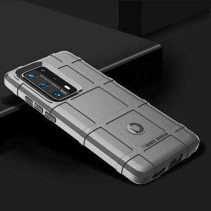 Rugged Square Grid Texture Thicken Anti-shock TPU Case for Huawei P40 Pro+