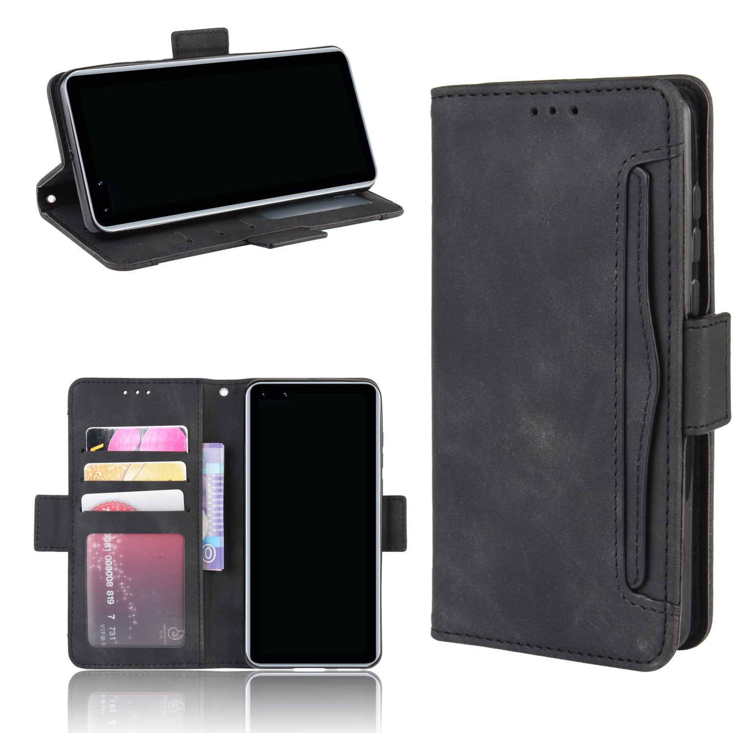 PU Leather with Multiple Card Slots Cover for Huawei P40 Pro+