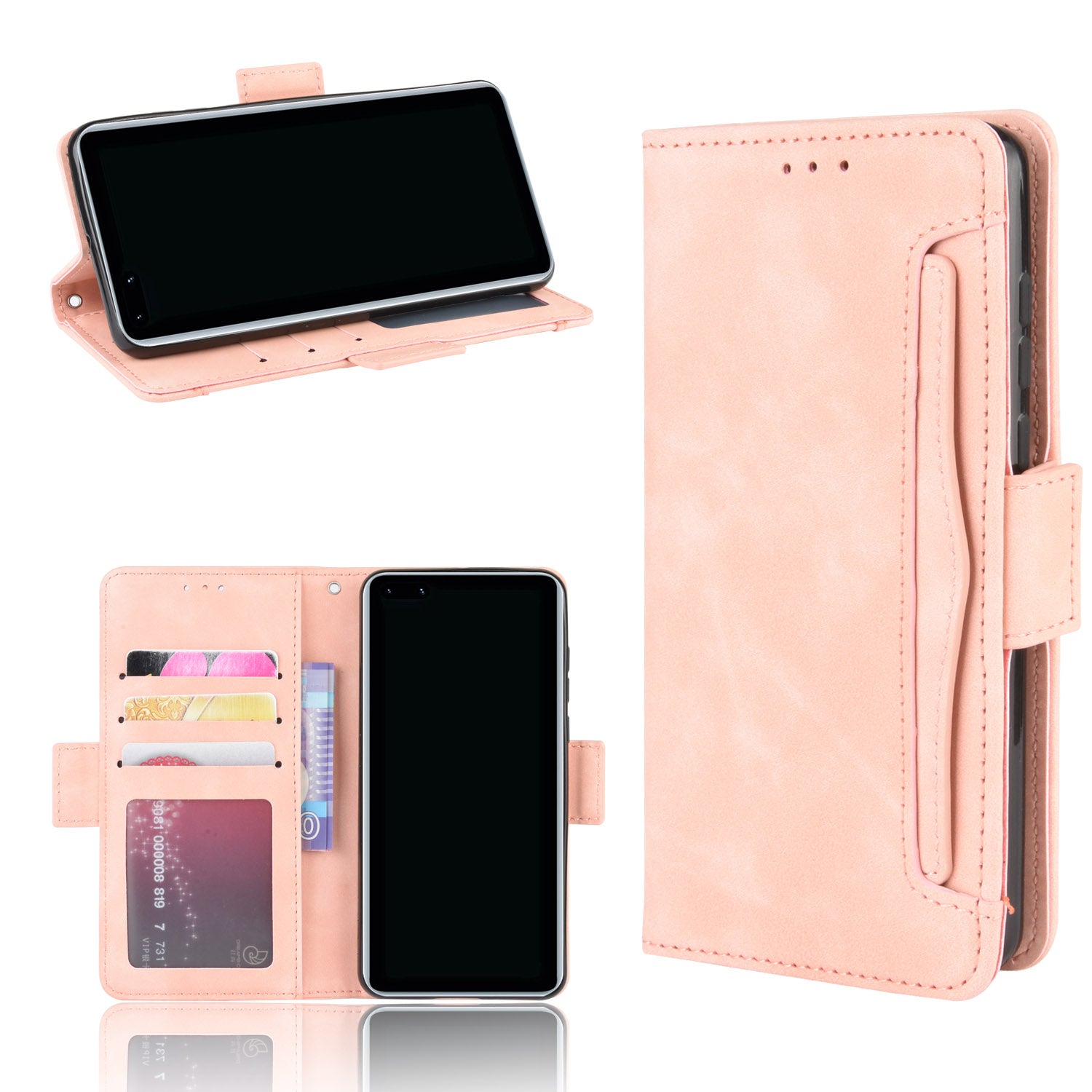PU Leather with Multiple Card Slots Cover for Huawei P40 Pro+